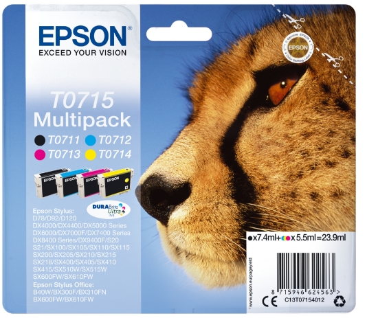 Picture of Epson Multipack 4-colours T0715 DURABrite Ultra Ink