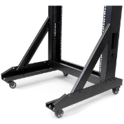 Picture of StarTech.com 2-Post 42U Mobile Open Frame Server Rack, Two Post 19in Network Rack with Wheels, Rolling Open Rack for AV/Data/Media/IT Equipment, Computer Rack for Home/Office Spaces - Casters Included
