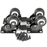 Picture of StarTech.com 2-Post 42U Mobile Open Frame Server Rack, Two Post 19in Network Rack with Wheels, Rolling Open Rack for AV/Data/Media/IT Equipment, Computer Rack for Home/Office Spaces - Casters Included