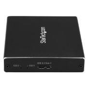 Picture of StarTech.com Dual-Slot Drive Enclosure for M.2 SATA SSDs - USB 3.1 (10Gbps) - RAID