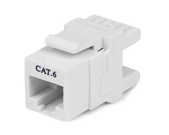 Picture of StarTech.com 180° Cat 6 Keystone Jack - RJ45 Ethernet Cat6 Wall Jack White - 110 Type