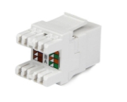 Picture of StarTech.com 180° Cat 6 Keystone Jack - RJ45 Ethernet Cat6 Wall Jack White - 110 Type