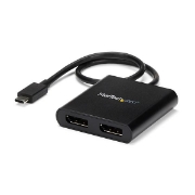 Picture of StarTech.com USB-C to Dual DisplayPort 1.2 Adapter, USB Type-C Multi-Monitor MST Hub, Dual 4K 30Hz/1080p 60Hz DP Laptop Display Extender / Splitter, Extra-Long Built-In Cable - Windows Only