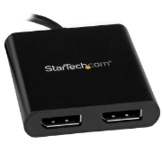 Picture of StarTech.com USB-C to Dual DisplayPort 1.2 Adapter, USB Type-C Multi-Monitor MST Hub, Dual 4K 30Hz/1080p 60Hz DP Laptop Display Extender / Splitter, Extra-Long Built-In Cable - Windows Only
