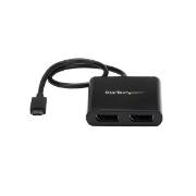 Picture of StarTech.com USB-C to Dual DisplayPort 1.2 Adapter, USB Type-C Multi-Monitor MST Hub, Dual 4K 30Hz/1080p 60Hz DP Laptop Display Extender / Splitter, Extra-Long Built-In Cable - Windows Only