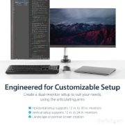 Picture of StarTech.com Desk-Mount Dual Monitor Arm - Full Motion Articulating - Premium