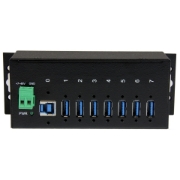 Picture of StarTech.com 7-Port Industrial USB 3.0 Hub with ESD Protection~7-Port USB 3.0 Hub (5Gbps) - Metal Industrial USB-A Hub with ESD Protection & 350W Surge Protection - Din Rail, Wall or Desk Mountable - TAA Compliant USB Expander Hub