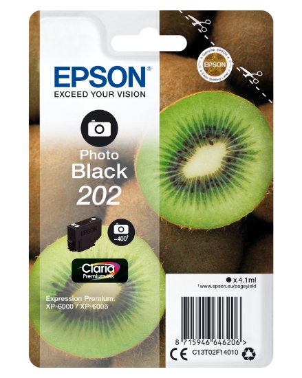 Picture of Epson Kiwi Singlepack Photo Black 202 Claria Premium Ink