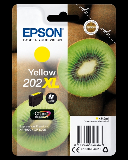 Picture of Epson Kiwi Singlepack Yellow 202XL Claria Premium Ink