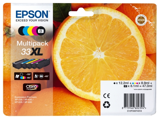 Picture of Epson Oranges Multipack 5-colours 33XL Claria Premium Ink