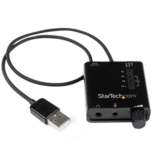 Picture of StarTech.com USB Stereo Audio Adapter External Sound Card with SPDIF Digital Audio and Stereo Mic