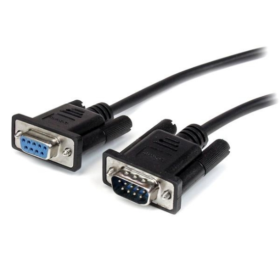 Picture of StarTech.com 2m Black Straight Through DB9 RS232 Serial Cable - M/F