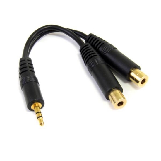 Picture of StarTech.com 6in Stereo Splitter Cable - 3.5mm Male to 2x 3.5mm Female