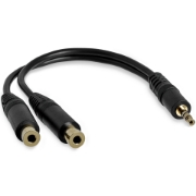 Picture of StarTech.com 6in Stereo Splitter Cable - 3.5mm Male to 2x 3.5mm Female