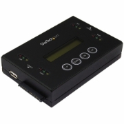 Picture of StarTech.com 1:1 Standalone Hard Drive Duplicator & Eraser, USB Thumb Drive and SATA HDD/SSD Disk Cloner & Eraser, LCD display, TAA Compliant, OS Independent