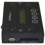 Picture of StarTech.com 1:1 Standalone Hard Drive Duplicator & Eraser, USB Thumb Drive and SATA HDD/SSD Disk Cloner & Eraser, LCD display, TAA Compliant, OS Independent