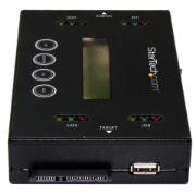 Picture of StarTech.com 1:1 Standalone Hard Drive Duplicator & Eraser, USB Thumb Drive and SATA HDD/SSD Disk Cloner & Eraser, LCD display, TAA Compliant, OS Independent