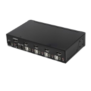 Picture of StarTech.com 4 Port DisplayPort KVM Switch - 4K 60Hz - Single Display - Dual Port UHD DP 1.2 USB KVM Switch with Integrated USB 2.0 Hub & Audio - Dell, HP, Apple, Lenovo - TAA Compliant