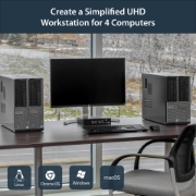 Picture of StarTech.com 4 Port DisplayPort KVM Switch - 4K 60Hz - Single Display - Dual Port UHD DP 1.2 USB KVM Switch with Integrated USB 2.0 Hub & Audio - Dell, HP, Apple, Lenovo - TAA Compliant