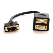Picture of StarTech.com 1 ft DVI-I Analog to 2x VGA Video Splitter Cable - M/F