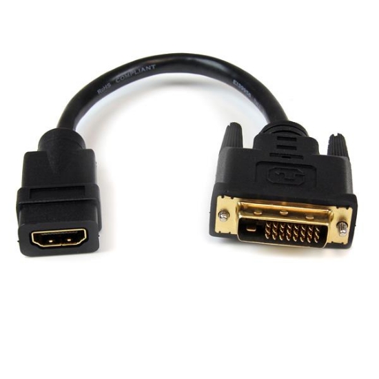 Picture of StarTech.com 8in HDMI to DVI-D Video Cable Adapter - HDMI Female to DVI Male