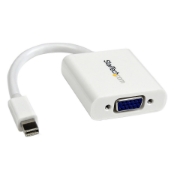Picture of StarTech.com Mini DisplayPort to VGA Adapter - Active Mini DP to VGA Converter - 1080p Video - mDP or Thunderbolt 1/2 Mac/PC to VGA Monitor/Projector/Display - mDP 1.2 to VGA Dongle - White