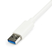 Picture of StarTech.com USB 3.0 to Gigabit Ethernet Adapter NIC w/ USB Port - White