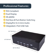 Picture of StarTech.com 4-Port Dual DisplayPort KVM Switch - 4K 60Hz