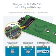 Picture of StarTech.com M.2 SSD Enclosure for M.2 SATA SSDs - USB 3.0 (5Gbps) with UASP