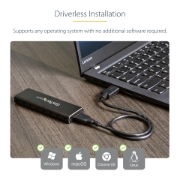Picture of StarTech.com M.2 SSD Enclosure for M.2 SATA SSDs - USB 3.0 (5Gbps) with UASP