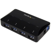 Picture of StarTech.com 4-Port USB 3.0 Hub plus Dedicated Charging Port - 1 x 2.4A Port~4-Port USB 3.0 Hub (5Gbps) plus Dedicated Charging Port - 1 x 2.4A Port