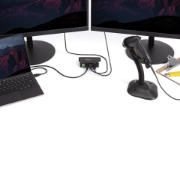Picture of StarTech.com 4-Port USB 2.0 Hub - Metal Industrial USB-A Hub - Din Rail, Wall or Desk Mountable USB Data Hub - TAA Compliant USB Expander Hub