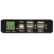 Picture of StarTech.com 4-Port USB 2.0 Hub - Metal Industrial USB-A Hub - Din Rail, Wall or Desk Mountable USB Data Hub - TAA Compliant USB Expander Hub
