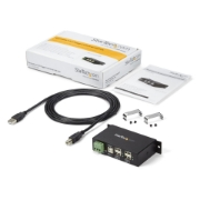Picture of StarTech.com 4-Port USB 2.0 Hub - Metal Industrial USB-A Hub - Din Rail, Wall or Desk Mountable USB Data Hub - TAA Compliant USB Expander Hub