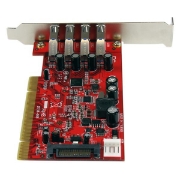 Picture of StarTech.com 4 Port PCI SuperSpeed USB 3.0 Adapter Card with SATA / SP4 Power