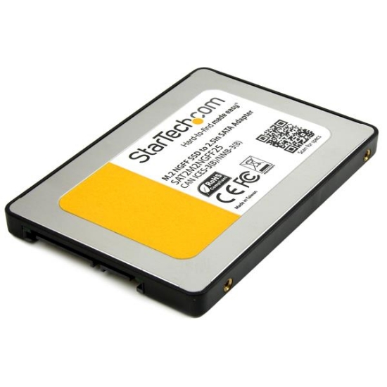 Picture of StarTech.com M.2 SSD to 2.5in SATA III Adapter - M.2 Solid State Drive Converter with Protective Housing