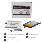 Picture of StarTech.com M.2 SSD to 2.5in SATA III Adapter - M.2 Solid State Drive Converter with Protective Housing