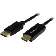 Picture of StarTech.com 6ft (2m) DisplayPort to HDMI Cable - 4K 30Hz - DisplayPort to HDMI Adapter Cable - DP 1.2 to HDMI Monitor Cable Converter - Latching DP Connector - Passive DP to HDMI Cord