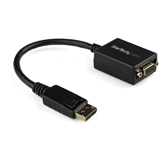Picture of StarTech.com DisplayPort to VGA Adapter - Active DP to VGA Converter - 1080p Video - DisplayPort Certified - DP/DP++ Source to VGA Monitor Cable Adapter Dongle - Latching DP Connector