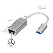 Picture of StarTech.com USB 3.0 to Gigabit Network Adapter - Silver