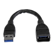 Picture of StarTech.com USB 3.0 A-to-A extension cable - 6 in, black