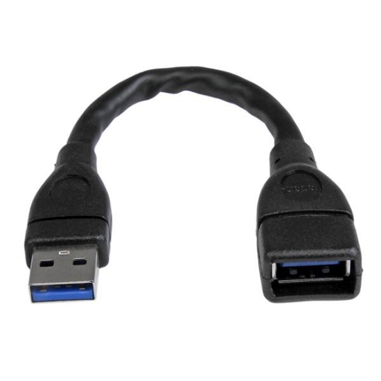 Picture of StarTech.com USB 3.0 A-to-A extension cable - 6 in, black