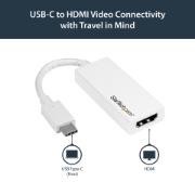 Picture of StarTech.com USB-C to HDMI Adapter - White - 4K 60Hz