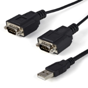 Picture of StarTech.com 6ft (1.8m) 2-Port FTDI USB to Serial RS232 Adapter Cable with COM Retention, USB to RS232 Adapter - TAA