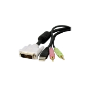 Picture of StarTech.com KVM Cable for DVI and USB KVM Switches with Audio & Microphone - 6ft