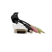 Picture of StarTech.com KVM Cable for DVI and USB KVM Switches with Audio & Microphone - 6ft