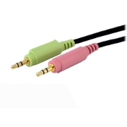 Picture of StarTech.com KVM Cable for DVI and USB KVM Switches with Audio & Microphone - 6ft