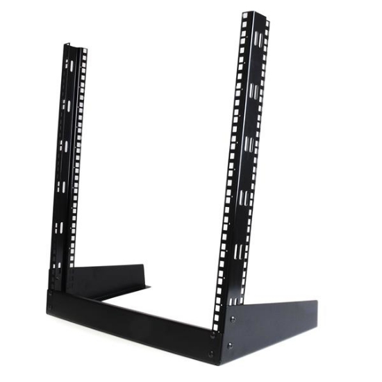 Picture of StarTech.com 2-Post 12U Desktop Server Rack, Small Open Frame 19in Computer Rack, Compact Network Rack for AV / Studio / Data / IT Equipment - Free Standing Two-Post Home/Office Rack