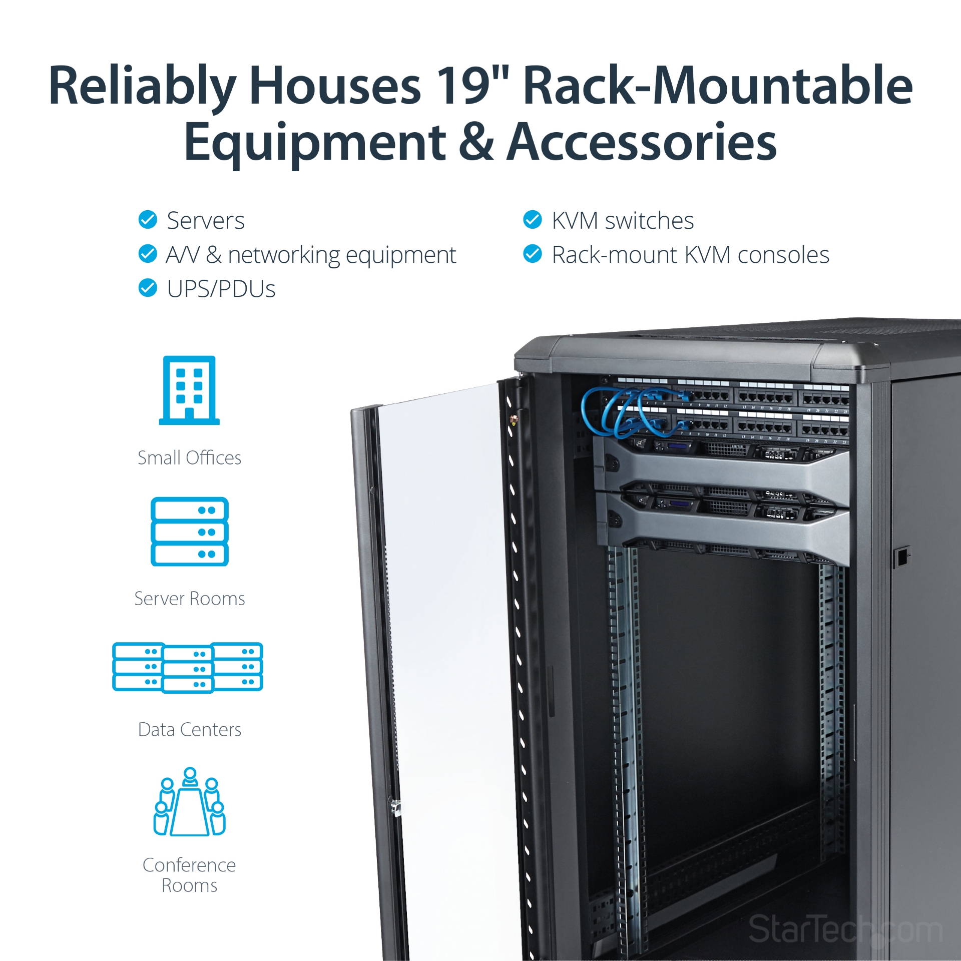 Startech 22u Rack StarTech.com 4-Post 22U Server Rack Cabinet, Lockable 19