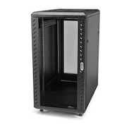 Picture of StarTech.com 4-Post 22U Server Rack Cabinet, Lockable 19" Data Rack Cabinet for Computer / AV / IT Equipment, Office / Home Network Rack with Casters & Adjustable Mounting Rails